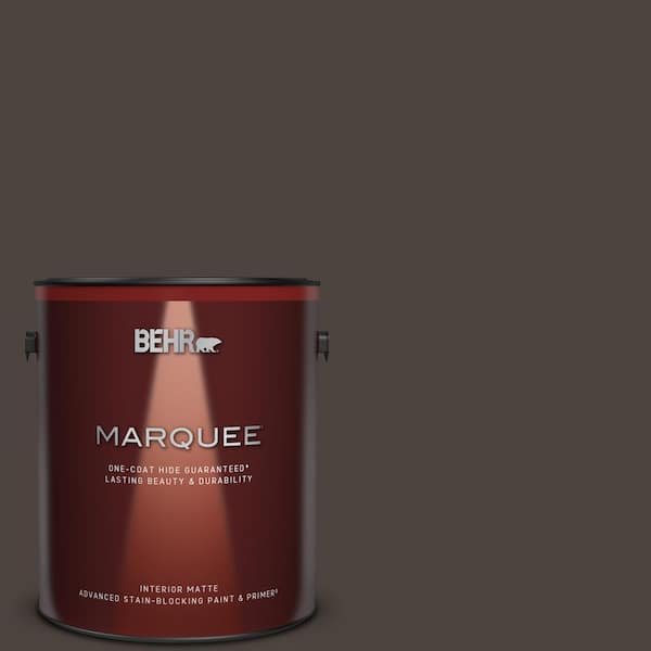 BEHR MARQUEE 1 gal. #PPU5-01 Espresso Beans One-Coat Hide Matte Interior Paint & Primer