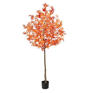 6 ft. Orange Autumn Maple Artificial Tree