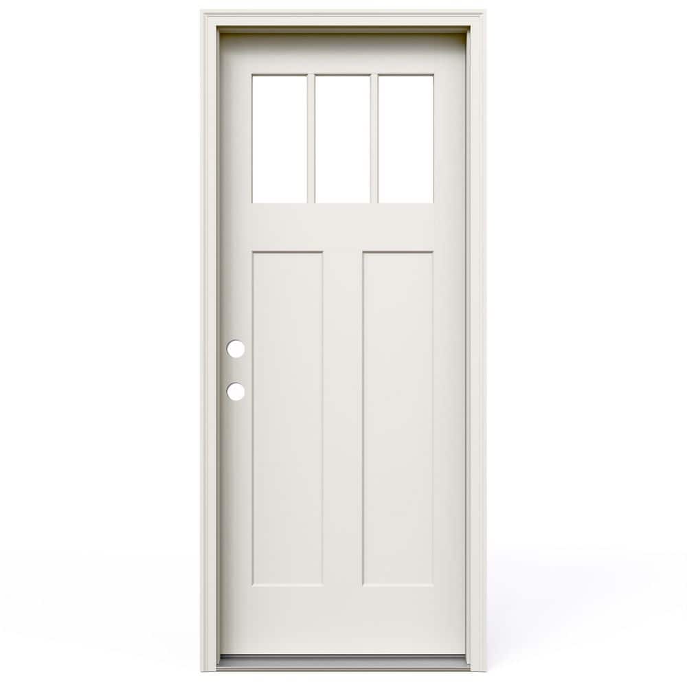JELD-WEN 32 in. x 80 in. 2 Panel Right-Hand/Inswing 3 Lite Clear