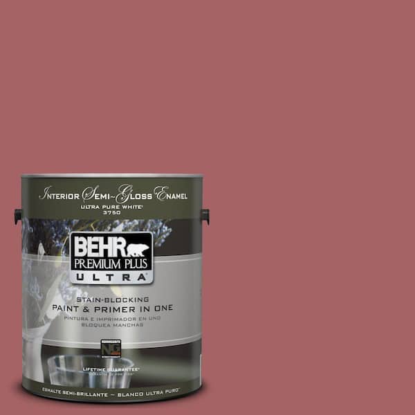 BEHR Premium Plus Ultra 1-gal. #UL100-12 Rose Marquee Interior Semi-Gloss Enamel Paint-DISCONTINUED