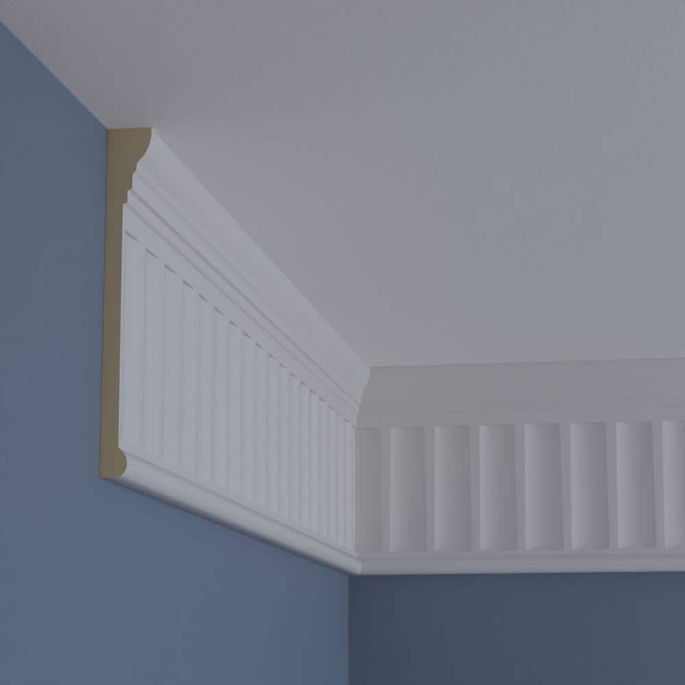 Ekena Millwork SAMPLE - Endurathane Elsinor Fluted Frieze7 3/4"H x 1"P x 12"L, Factory Primed