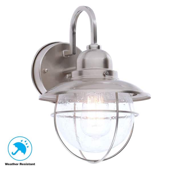 Hampton Bay 1 Light Brushed Nickel, How To Replace Outdoor Lantern Light