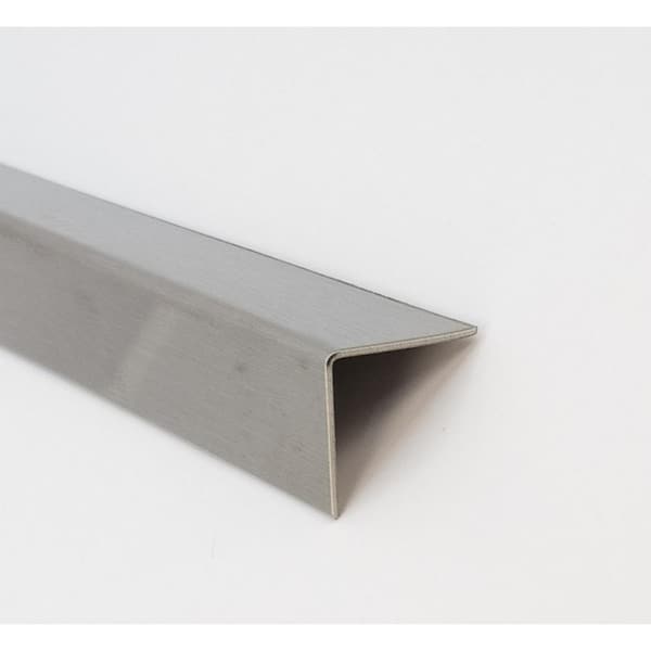 Brushed Stainless Steel 0.59 in. W x 96 in. L Metal Corner Tile Edging Trim (10 each/case)