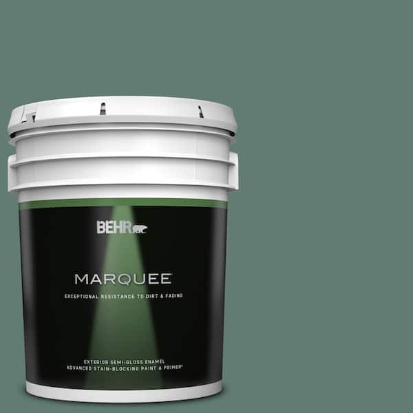 BEHR MARQUEE 5 gal. #S430-6 Forest Edge Semi-Gloss Enamel Exterior Paint & Primer