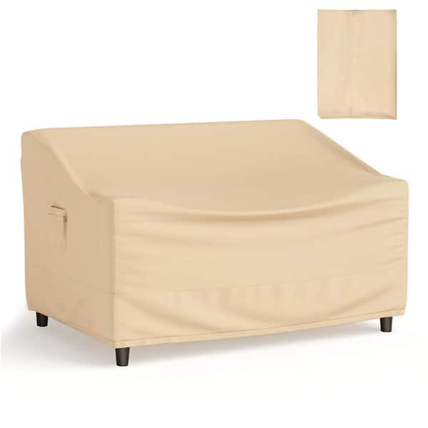 Patio 60 in. x 43 in. 2-Seater Bench Loveseat Deep Sofa Cover Waterproof Handle Air Vent