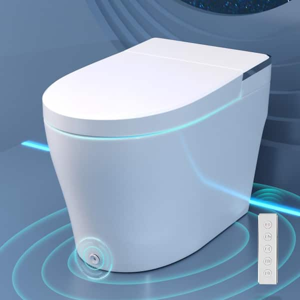 DEERVALLEY 1.28 GPF Tankless Elongated Smart 1-Piece Toilet Bidet in ...