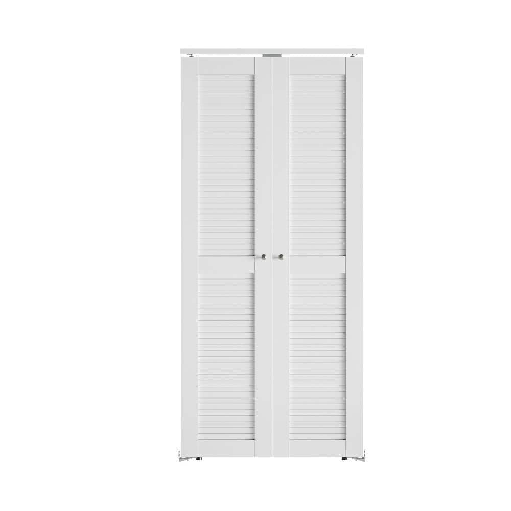 48 in x 78 in. Louvered Solid Core White Finished MDF (Pivot French) Bi-fold Door with Pivot Hardware price history on PriceWatchPro