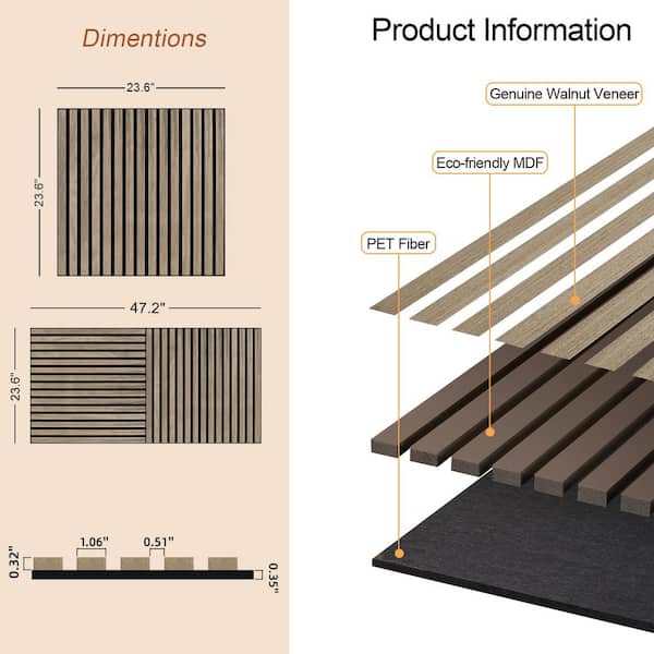 EPIPHANY DOUBLED INC Walnut 0.66 in. x 1.96 ft. x 1.96 ft. Natural