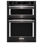 30 in. Electric Even-Heat True Convection Wall Oven with Built-In Microwave in Black Stainless