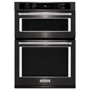 30 in. Electric Even-Heat True Convection Wall Oven with Built-In Microwave in Black Stainless