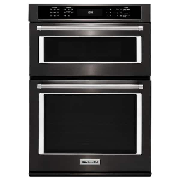 KitchenAid 27 in. Electric Even-Heat True Convection Wall Oven with Built-In Microwave in Black Stainless