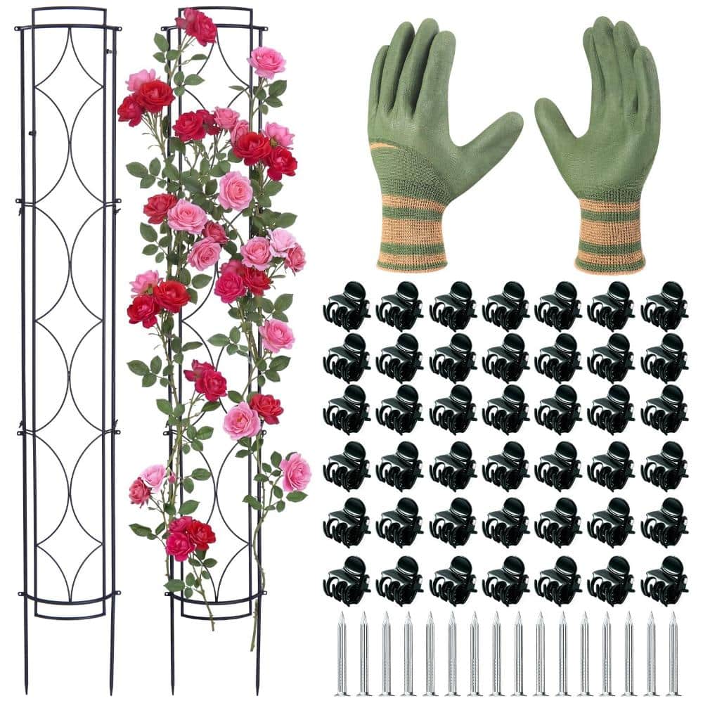 71 in. x 9.8 in. Garden Trellis Rust Resistant Black 2 Pack price history on PriceWatchPro