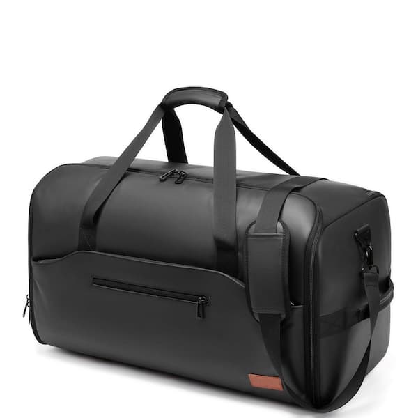 45 L Black Carry on Convertible Garment Bag for Men Women, 3 in 1 Hanging Suit Travel Bag with Shoulder Strap