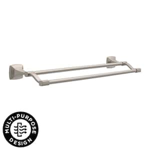 Portwood 24 in. Wall Mount Double Towel Bar Bath Hardware Accessory in Brushed Nickel