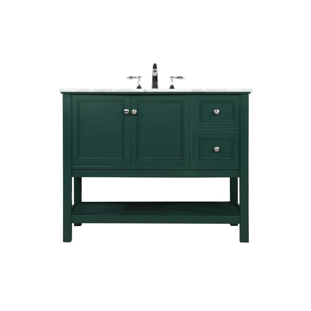 Simply Living 42 in. W x 22 in. D x 34 in. H Bath Vanity in Green with Carr