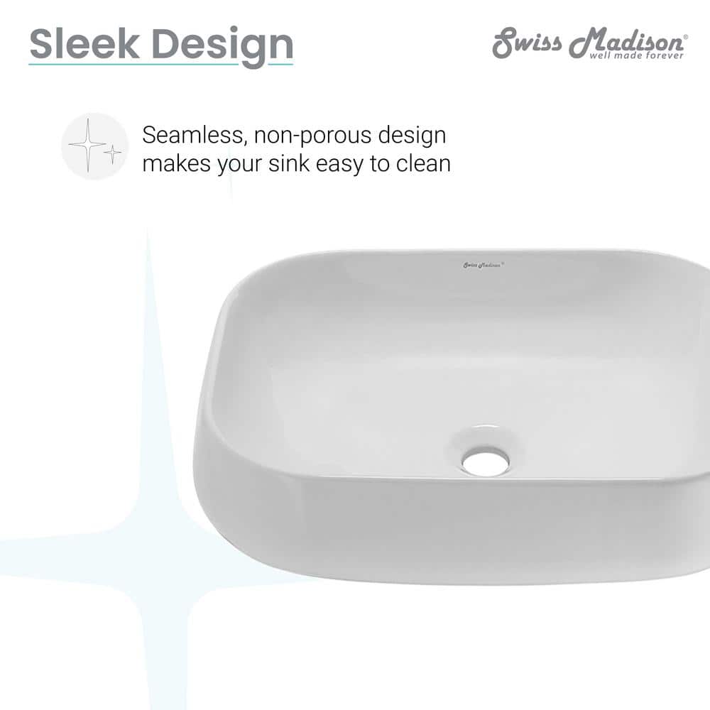 Chateau 22" Glossy White Ceramic Vessel Sink