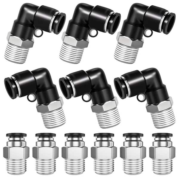 1/4 in. OD x 1/8 in. NPT Push-to-Connect Pneumatic Air Fittings Copper (12-Pack)