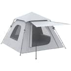 Outsunny 3-Season 5-Person Automatic Hydraulic Pop Up Camping Tent in ...