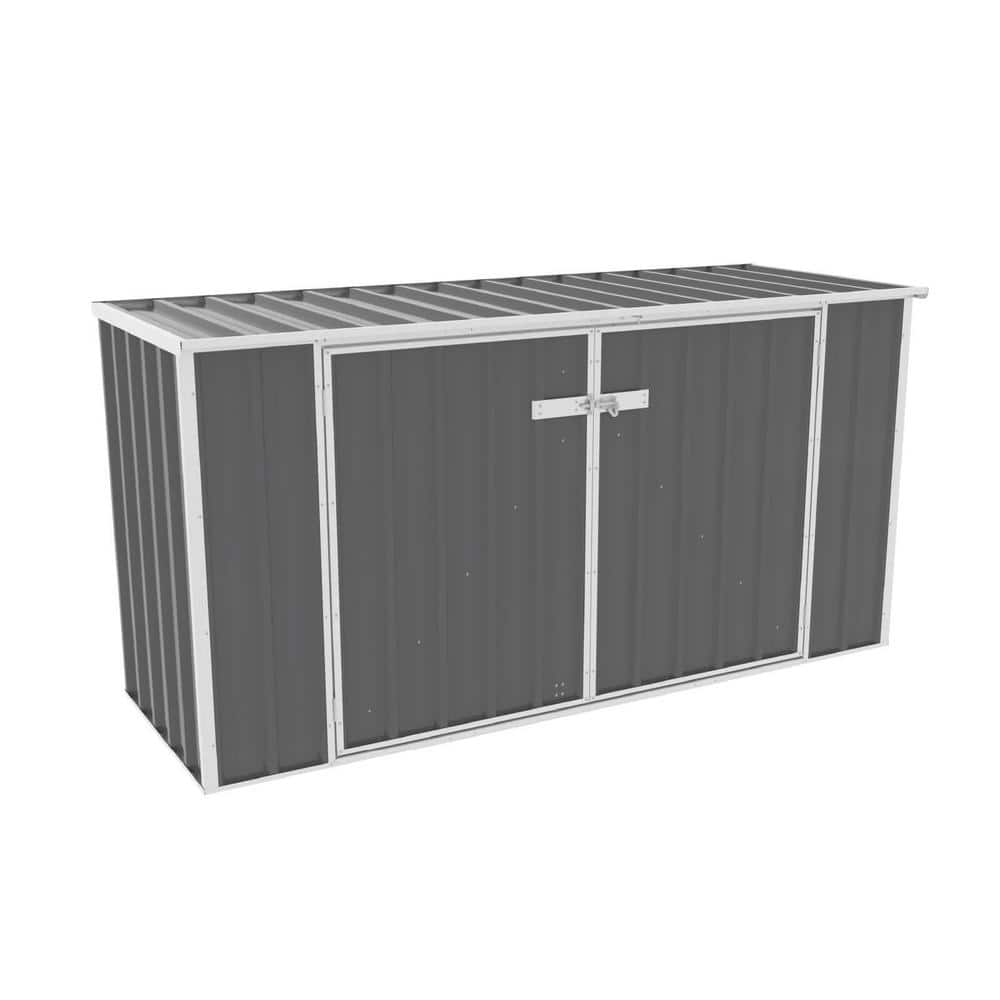 Utility 7.5 ft. W x 2.5 ft. D Garbage Can Metal Storage Shed in Woodland Gr