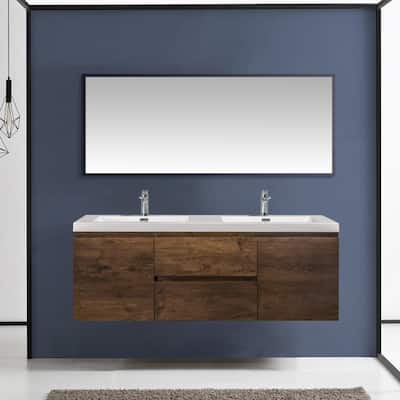 Destin 60in Cherry Dual Sink Bathroom Vanity