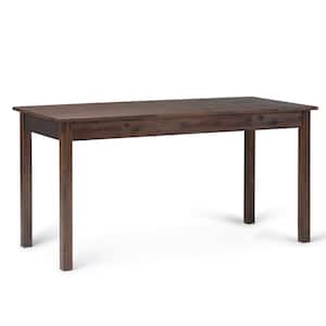 Monroe 60 in. Rectangular Distressed Charcoal Brown Writing Desk with USB Port