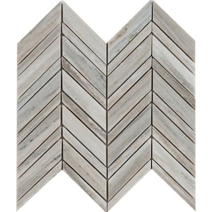 Palisandro Chevron 12 in. x 12 in. Polished Marble Floor and Wall Tile (10 sq. ft./Case)