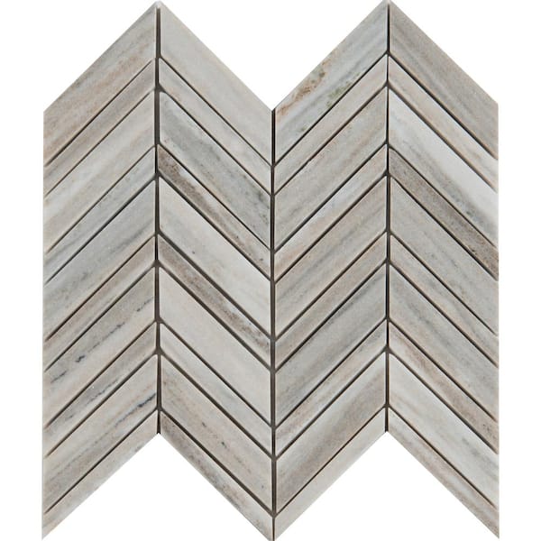 MSI Palisandro Chevron 12 in. x 12 in. x 0.38 in. Polished Marble Mesh-Mounted Mosaic Floor and Wall Tile (10 sq. ft./Case)