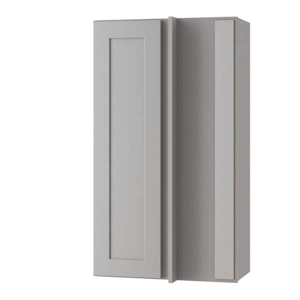 Home Decorators Collection Newport 24 in. W x 12 in. D x 42 in. H Assembled Plywood Blind Wall Kitchen Cabinet in Pearl Gray with Soft Close RH