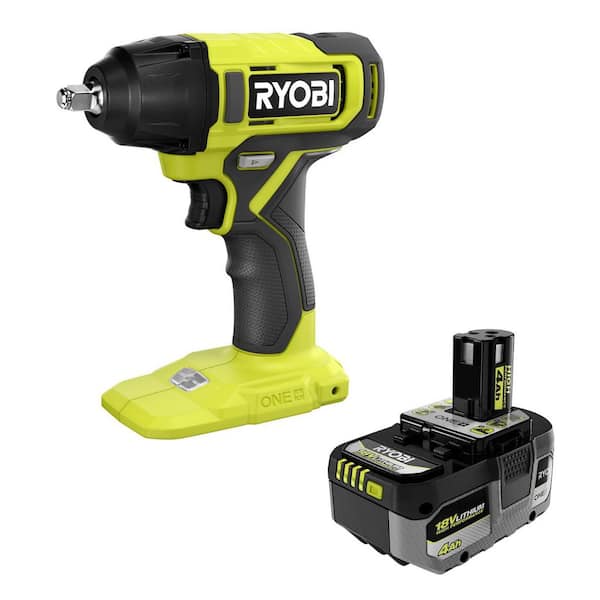 ONE+ 18V Cordless 3/8 in. Impact Wrench with ONE+ 18V 4.0 Ah Lithium-Ion HIGH PERFORMANCE Battery