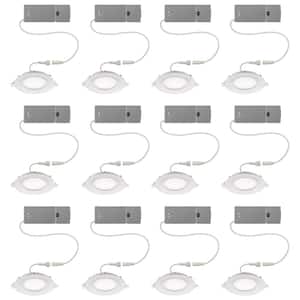 Ultra Slim 4 in. Color Selectable CCT Canless Integrated LED Recessed Light Trim Downlight 650 Lumens (12-Pack)