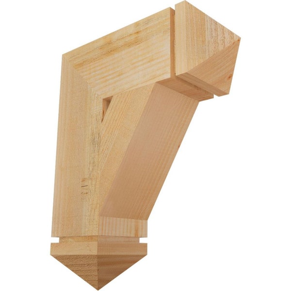 Ekena Millwork 6 in. x 22 in. x 18 in. Douglas Fir Traditional Arts and Crafts Rough Sawn Bracket