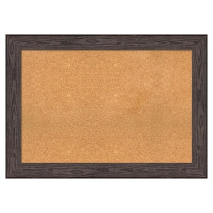 Bridge Black Wood Framed Natural Corkboard 42 in. x 30 in. Bulletin Board Memo Board