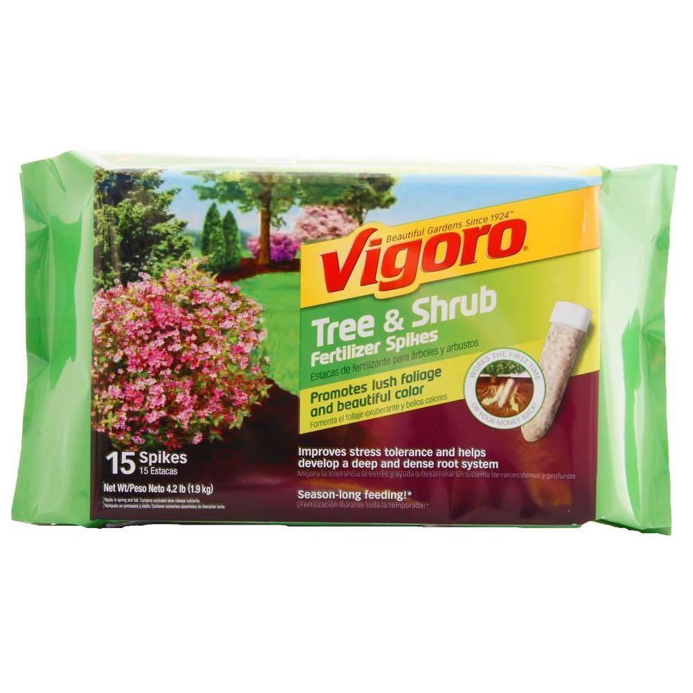 Vigoro 4.2 lb. All Season Tree and Shrub Fertilizer Spikes (12-5-7)  (15-Count) 154205 - The Home Depot