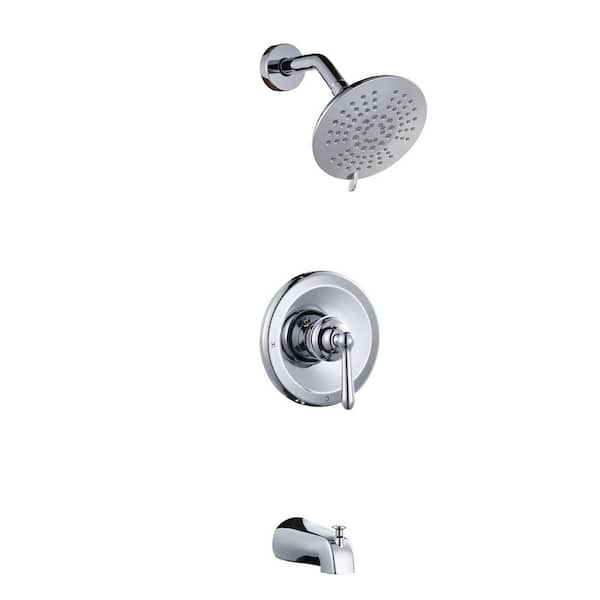 AVITAS Single Handle Round 5-Spray Tub and Shower Faucet 2.2 GPM in. Polished Chrome Valve Included