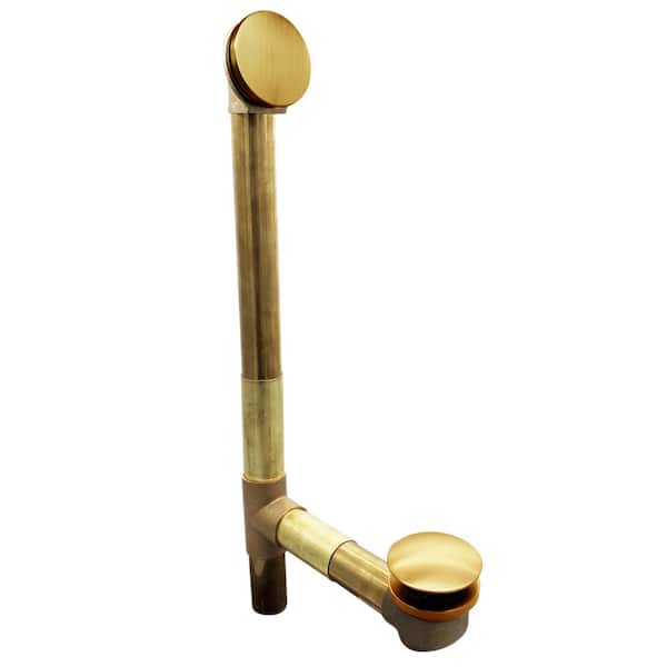 Westbrass 19 in. European Brass Bathtub Waste Drain Kit in Brushed Bronze