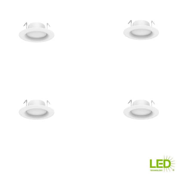 Ecosmart 4 In White Integrated Led, Home Depot Recessed Lights 4 Pack