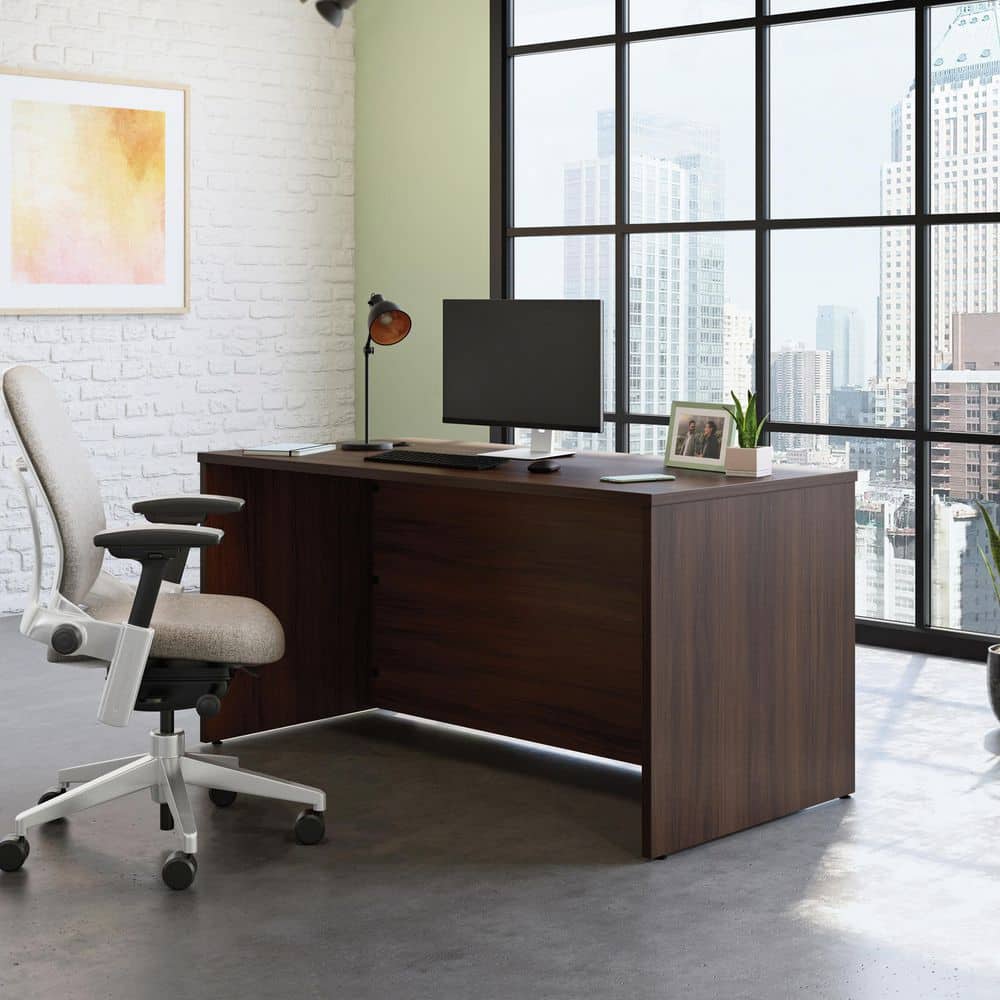 Noble Elm 60" Wood Desk with Power Outlet