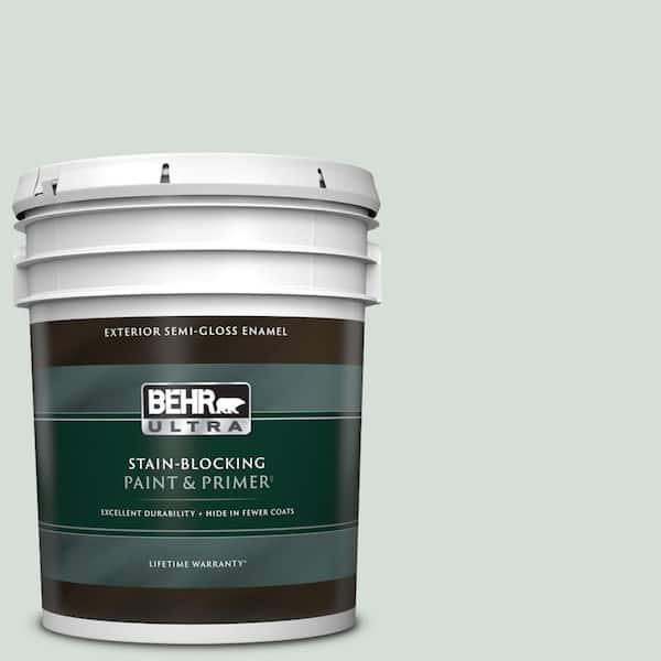 BEHR ULTRA 5 gal. #PPL-66 Iced Slate Semi-Gloss Enamel Exterior Paint & Primer
