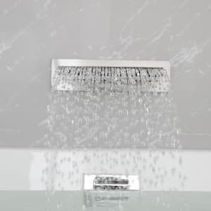 High Flow ABS Bathtub Bathroom Sink Waterfall Wall Mount Tub Faucet Filler, Brushed Nickel