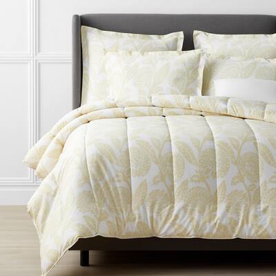 The Company Store Legends Hotel Stencil Damask Pale Yellow Floral Oversized King Sateen Duvet Cover 50698r K Pale Yellow The Home Depot