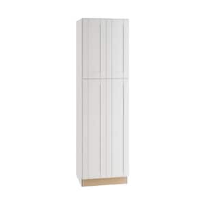 Washington Vesper White Plywood Shaker Assembled Utility Pantry Kitchen Cabinet Soft Close 24 in W x 24 in D x 84 in H