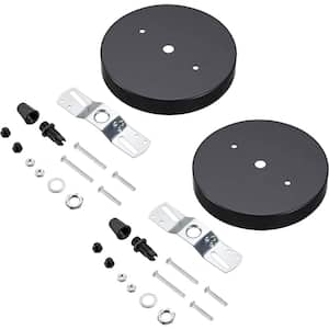 5-1/8 in. Dia and 7/16 in. Center Hole Matte Black Finish Chandelier Fixture Canopy Kit (2-Pack)