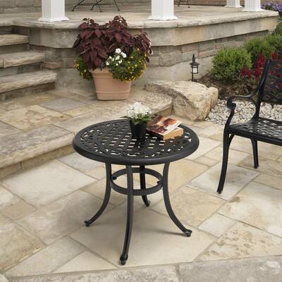 Cast Aluminum - Black - Outdoor Side Tables - Patio Tables - The Home Depot