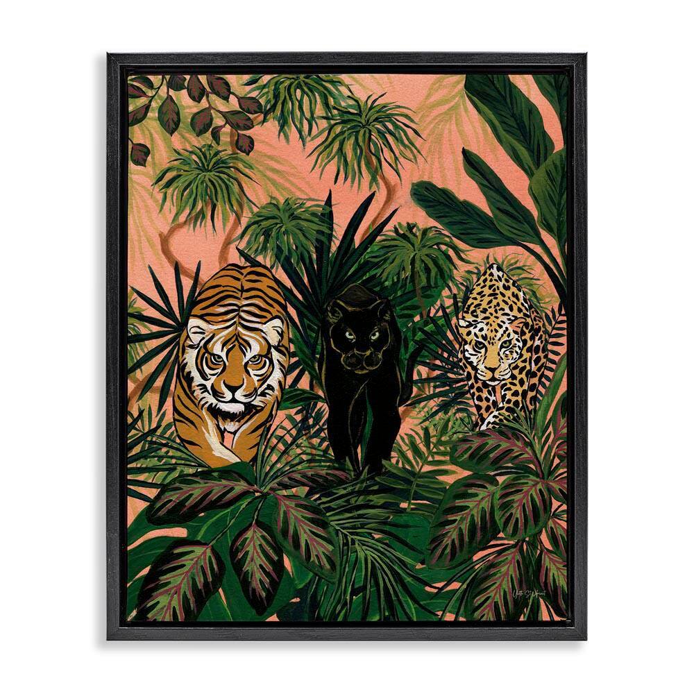 Boho Jungle Prowlers by Yvette St. Amant Black Floater Frame Animal Graphic Art Print 31 in. x 25 in. price history on PriceWatchPro