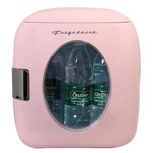 Siavonce 7.76 in. W 0.13 cu.ft. Simple Mini Refrigerator in Pink