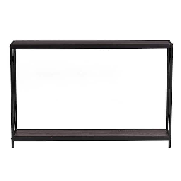 Outopee 47.24 in. Standard Rectangle Gray Wood Console Table with Shelves