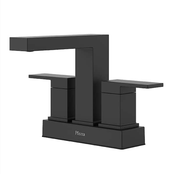 Dumont 4 in. Centerset Double Handle Bathroom Sink Faucet in Spot Defense Matte Black