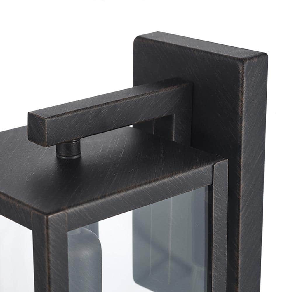 Bowery Brushed Dark Bronze Lantern Wall Sconce with Clear Glass