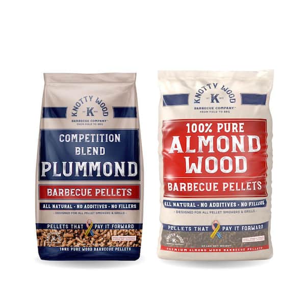 KNOTTY WOOD BARBECUE COMPANY 20 lbs. 100% Plummond and Almond Competition Blend Wood Pellets (2-Pack)