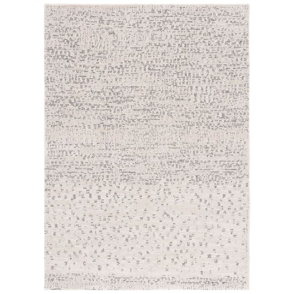 Northport 8 ft. x 10 ft. Ivory/Charcoal Spotted Distressed Area Rug